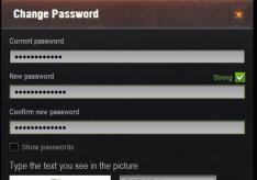 How to change the password in World of Tanks in your profile